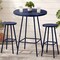 Best Choice Products 3-Piece Steel Patio Bar Height Round Bistro Set w/ Backless Stools, Slatted Design